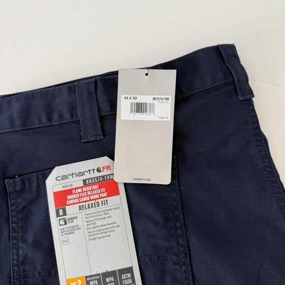 2-Carhartt Flame Resistant Rugged Flex Canvas Cargo Work Pants 44x30 Relaxed - Picture 5 of 7